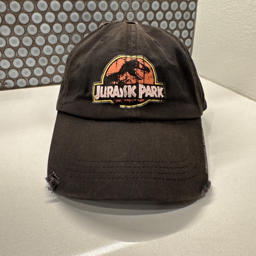 Jurassic‎ Park Hat Cap Strap Back OSFA Adjustable Universal Studios Distressed